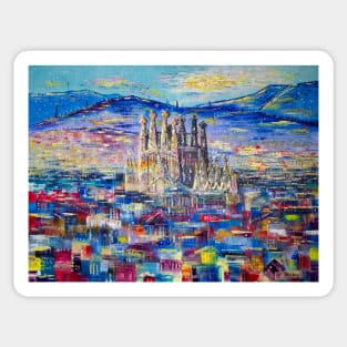 Barcelona in evening dress Sticker